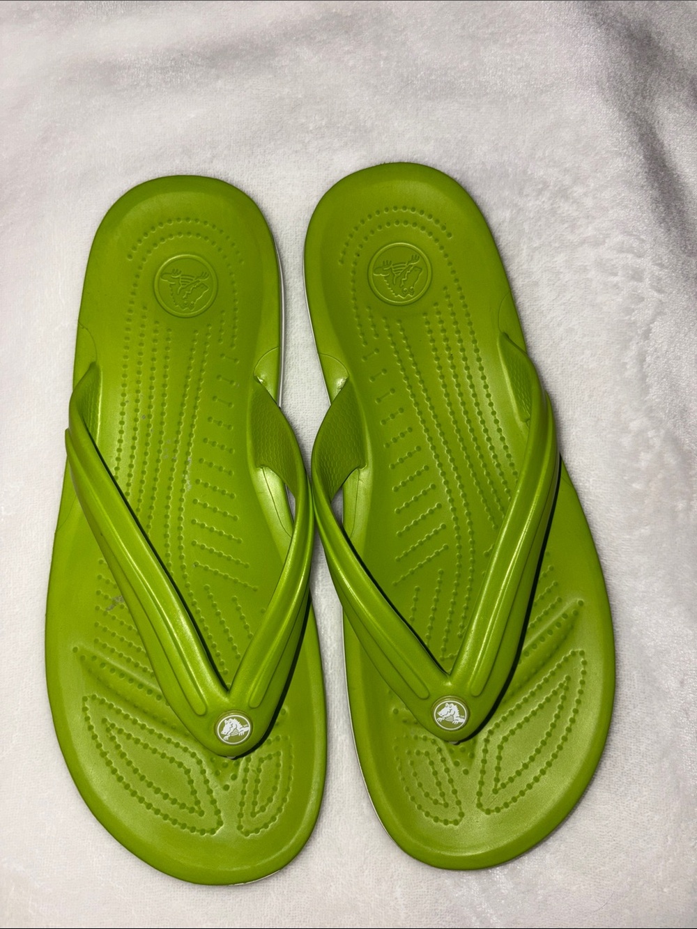 CROCS Lime Green Flip Flop Sandals